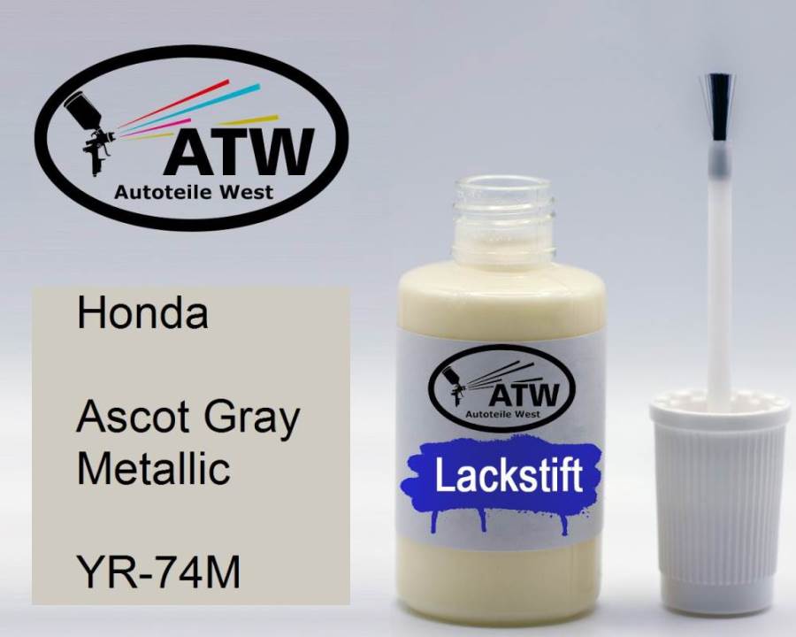 Honda, Ascot Gray Metallic, YR-74M: 20ml Lackstift, von ATW Autoteile West.